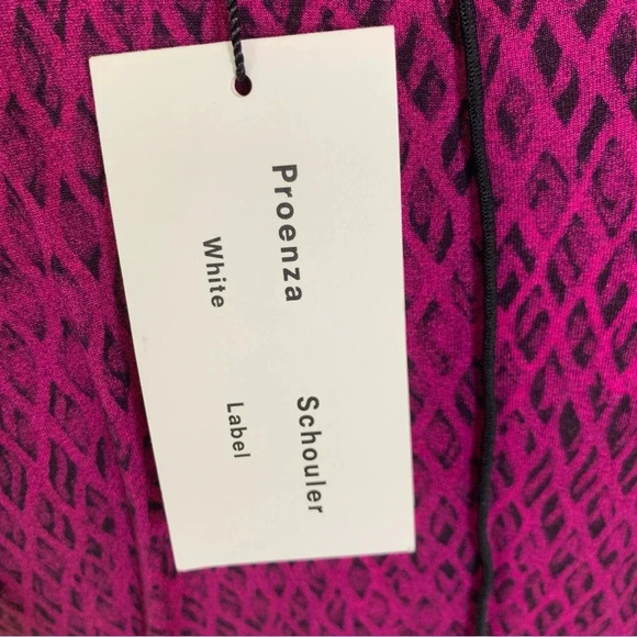 PROENZA SCHOULER WHITE LABEL Jersey Crewneck Shirt Magenta and Black Size S NWT - Picture 6 of 13